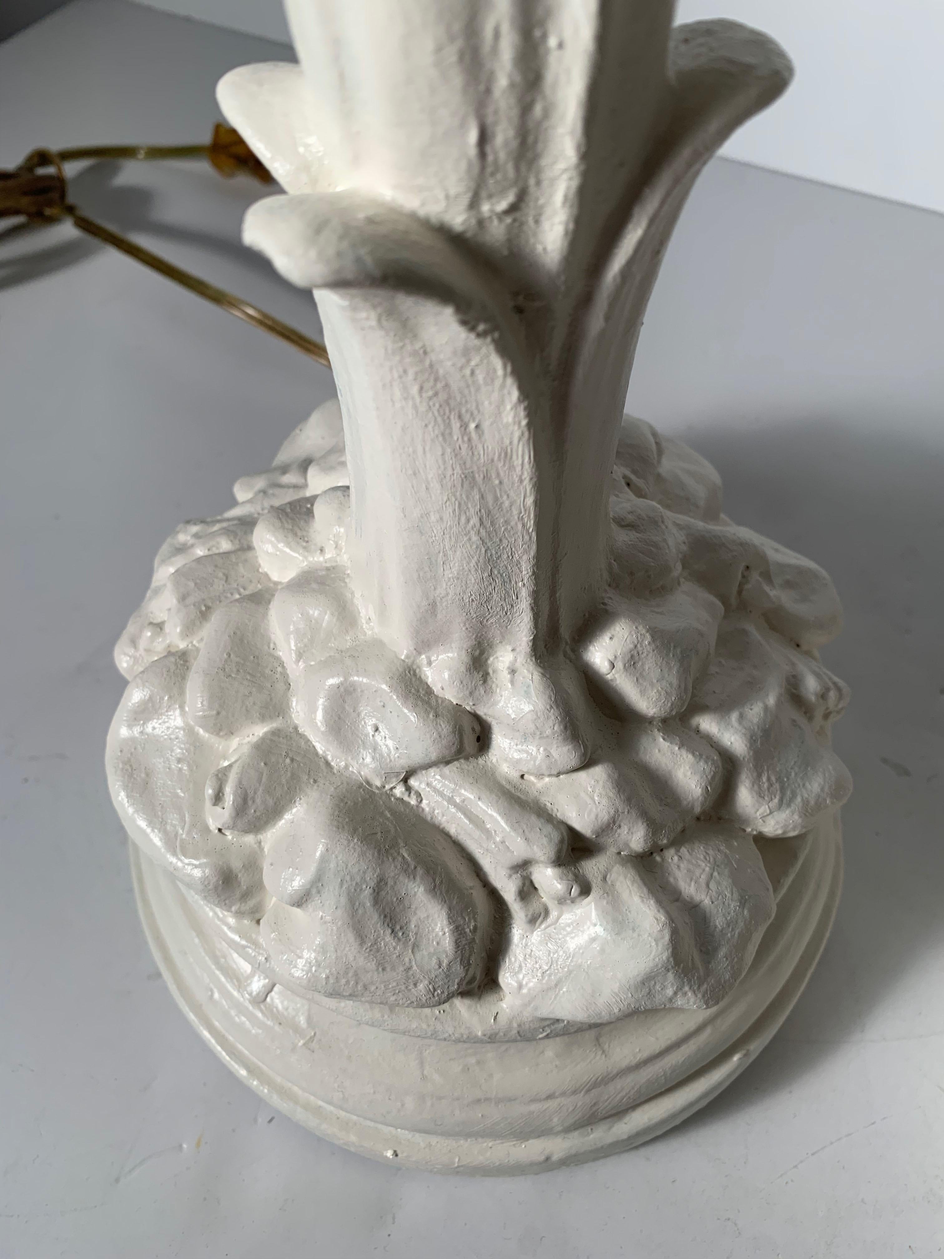 Plâtre Paire de lampes en plâtre vintage dans le style de Serge Roche
