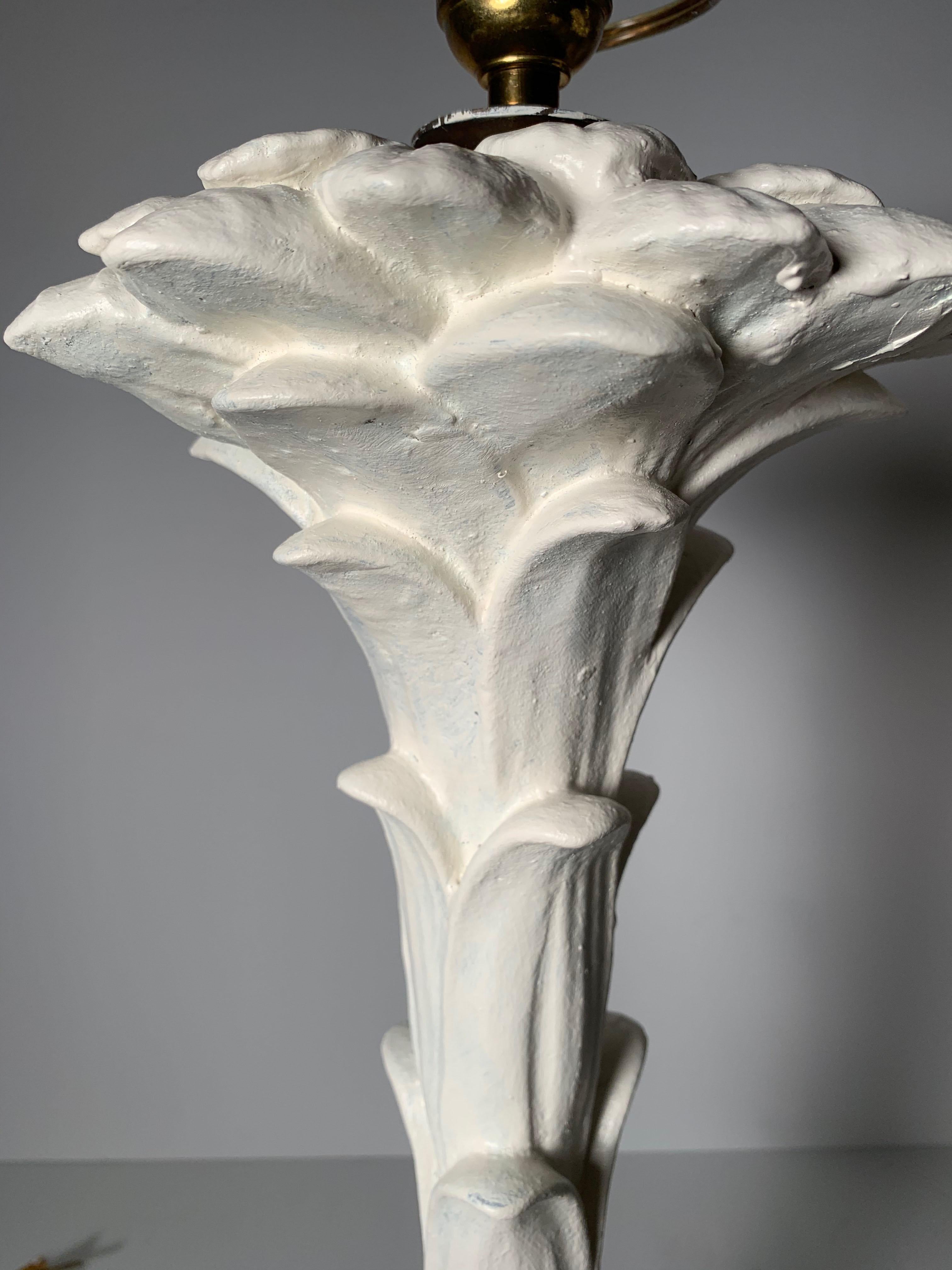Paire de lampes en plâtre vintage dans le style de Serge Roche 2
