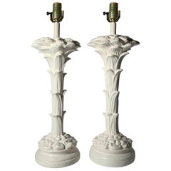 Paire de lampes en plâtre vintage dans le style de Serge Roche