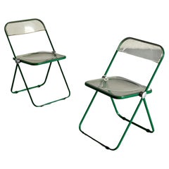 Pair of Vintage 'Plia' Folding Chairs by Giancarlo Piretti for Anonima Castelli
