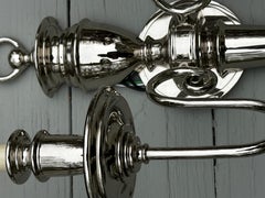 Pair of Vintage Polished Nickel Wall Sconces