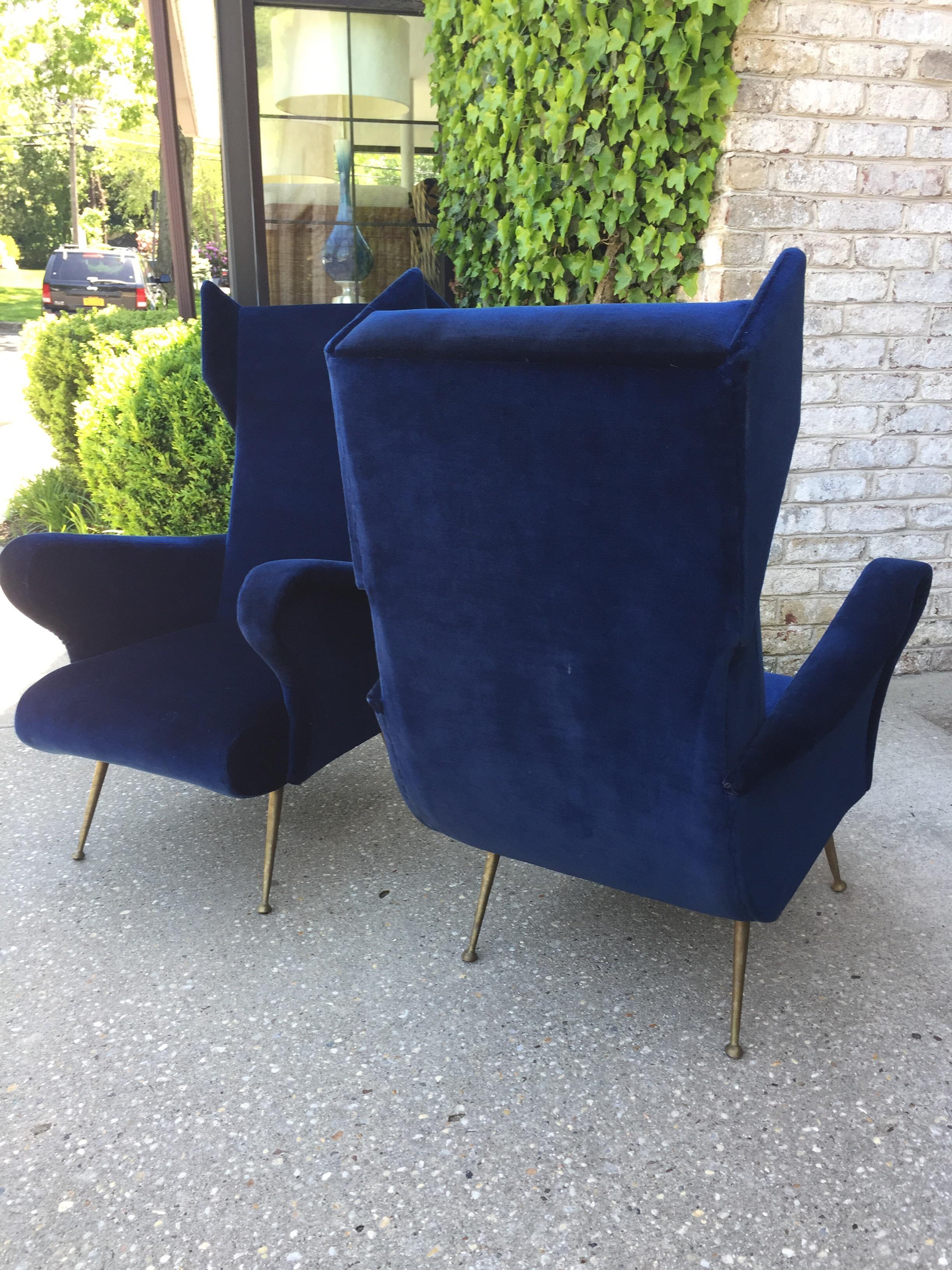 Pair of Italian Wingback Chairs in The Style Of Gio Ponti 5