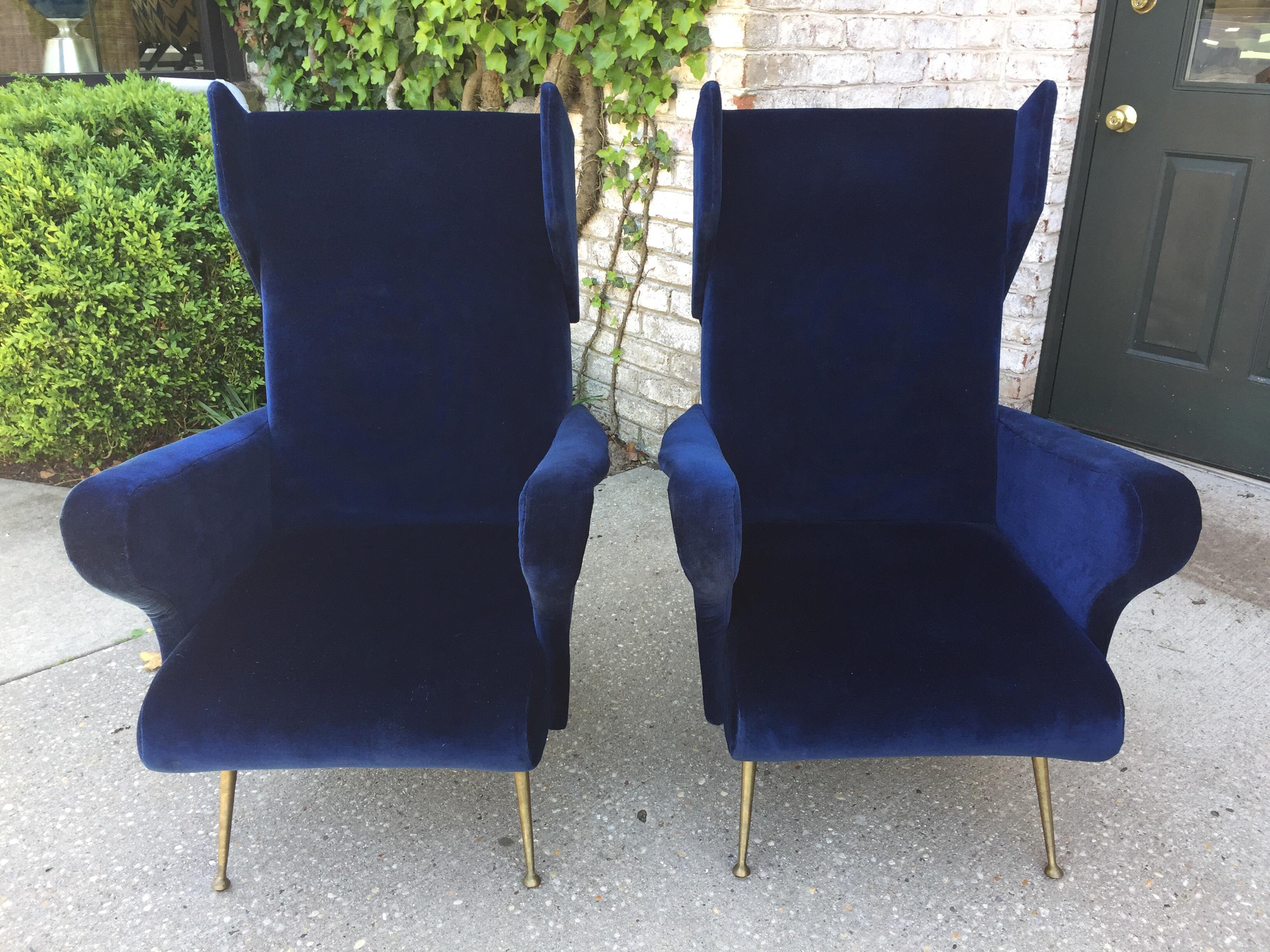 Pair of Italian Wingback Chairs in The Style Of Gio Ponti 1