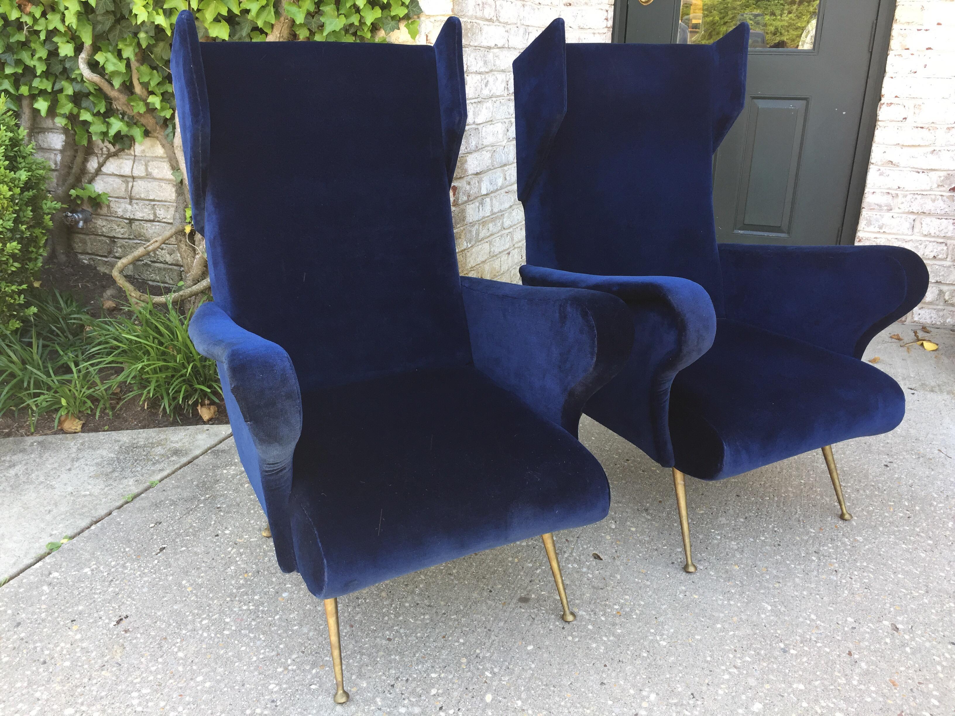 Pair of Italian Wingback Chairs in The Style Of Gio Ponti 2