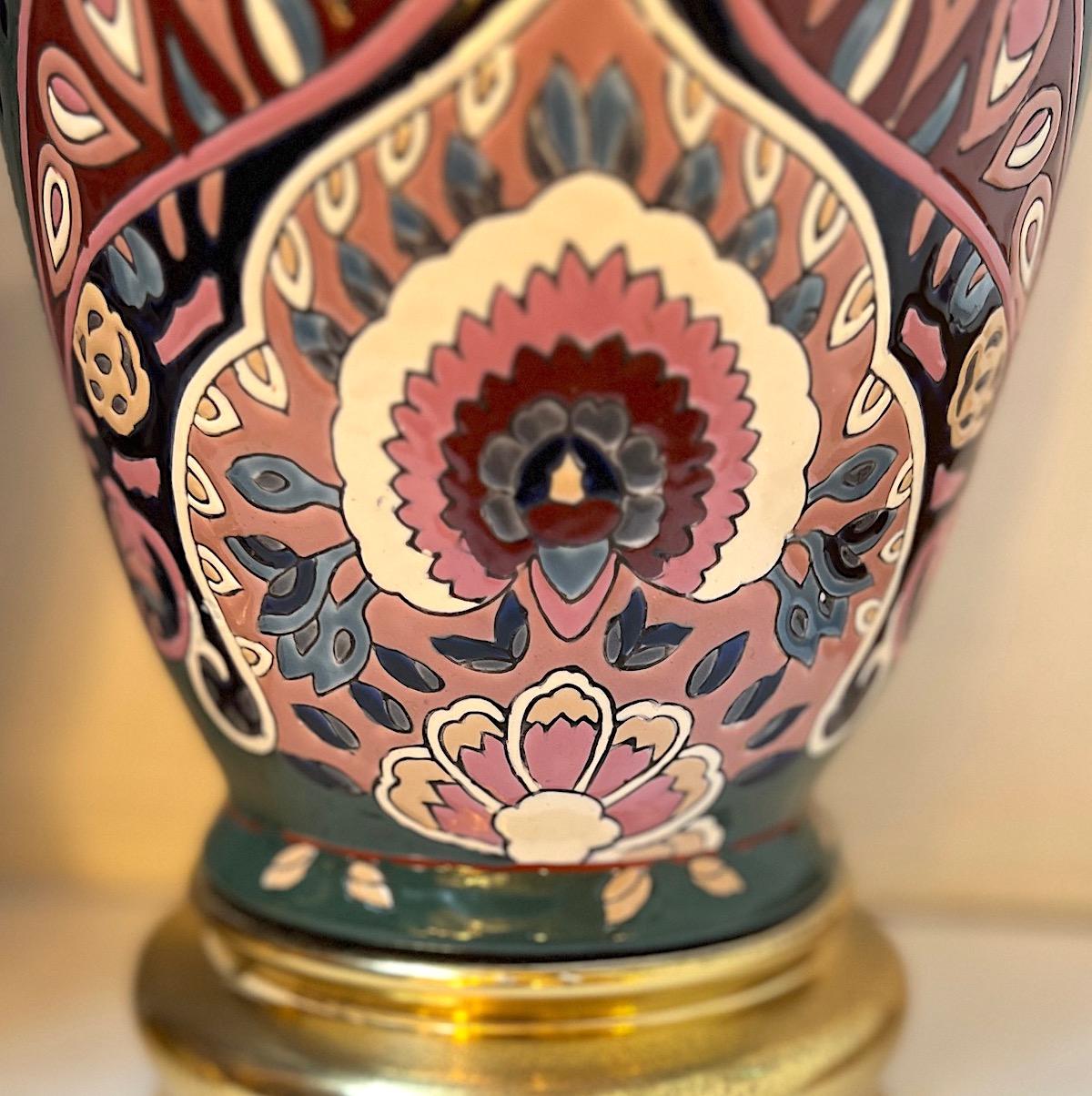 Paire de lampes en porcelaine vintage Bon état - En vente à New York, NY