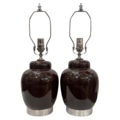 Coppia di lampade di porcellana vintage