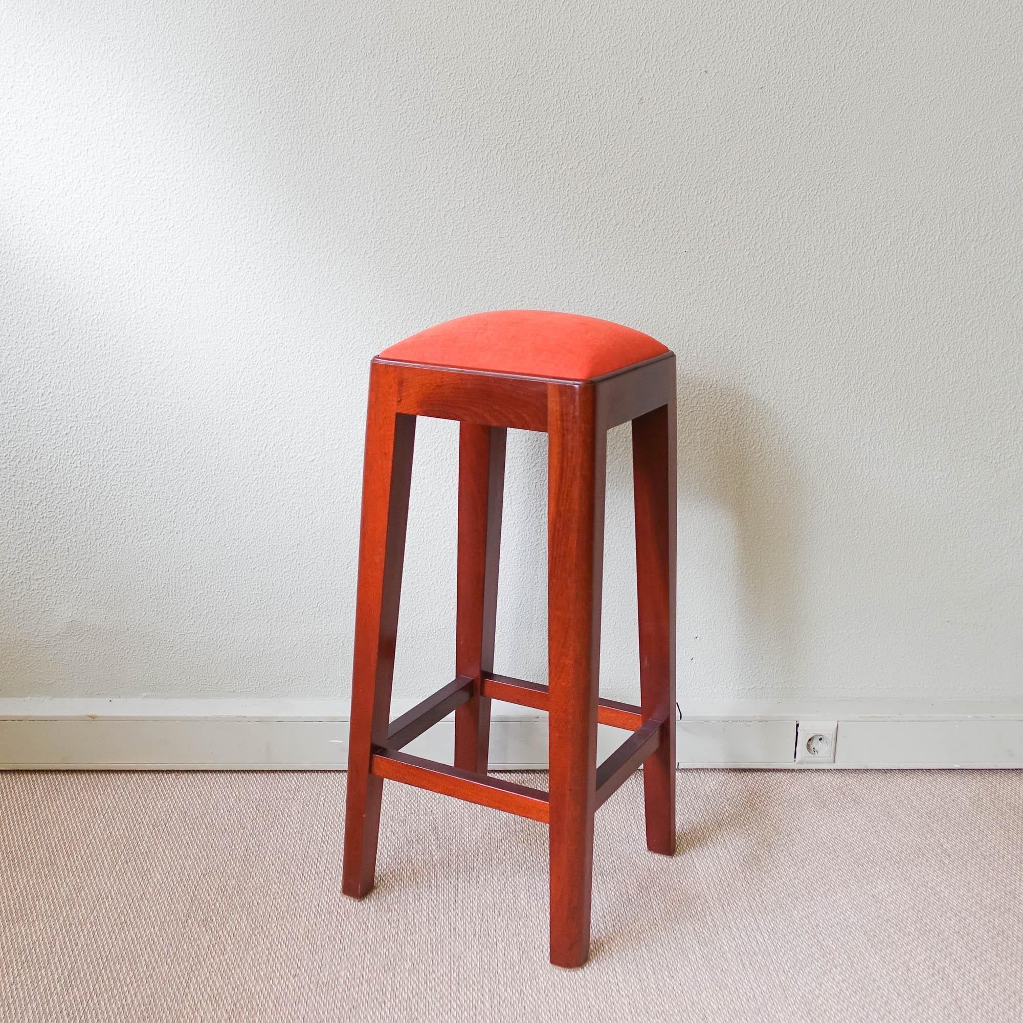 Mid-Century Modern Pair of Vintage Portuguese High Stools, 1960's For Sale
