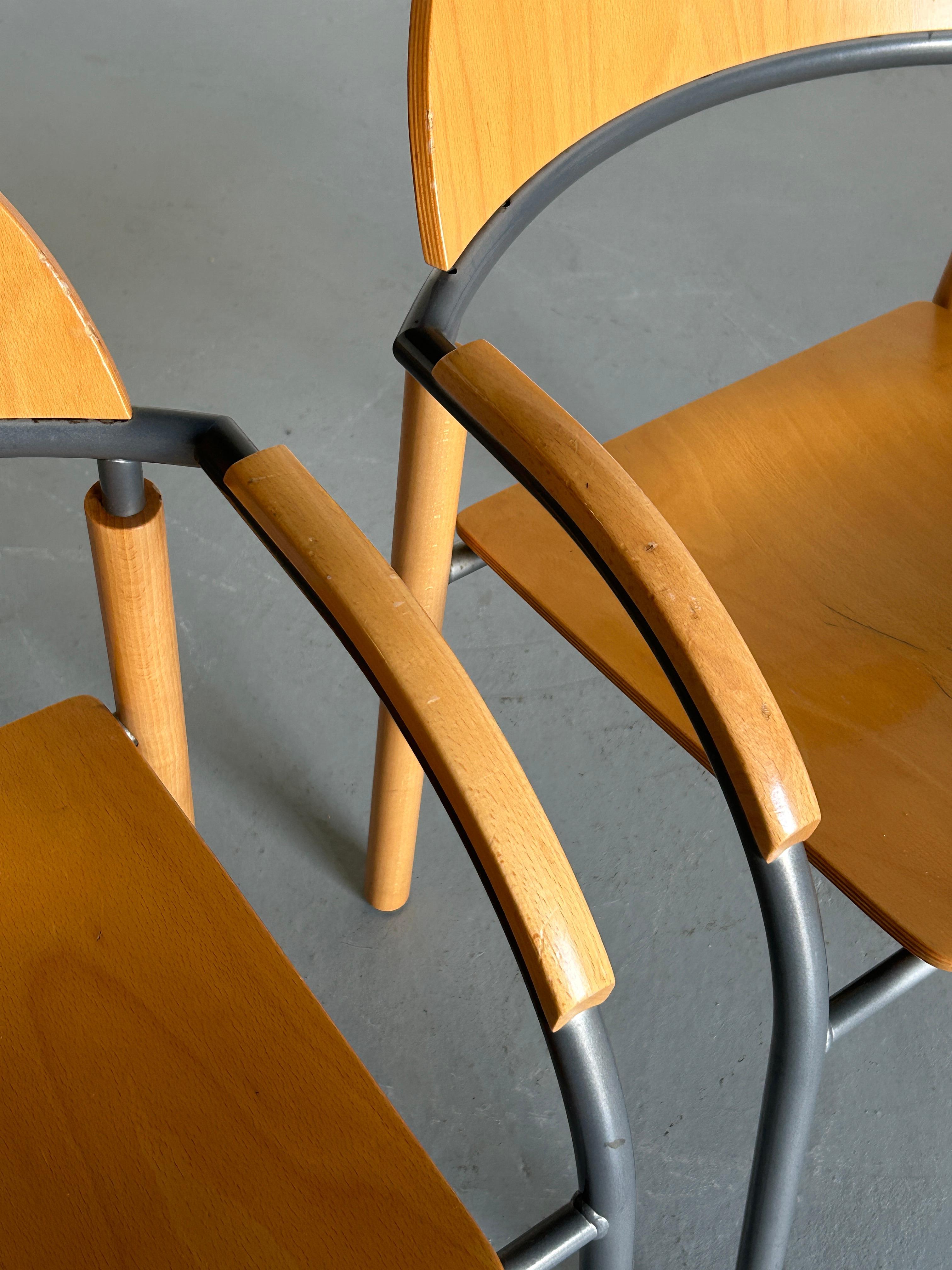 Pair of Vintage Postmodern Visitor Dining Chairs by Wiesner Hager, 90s Austria 3