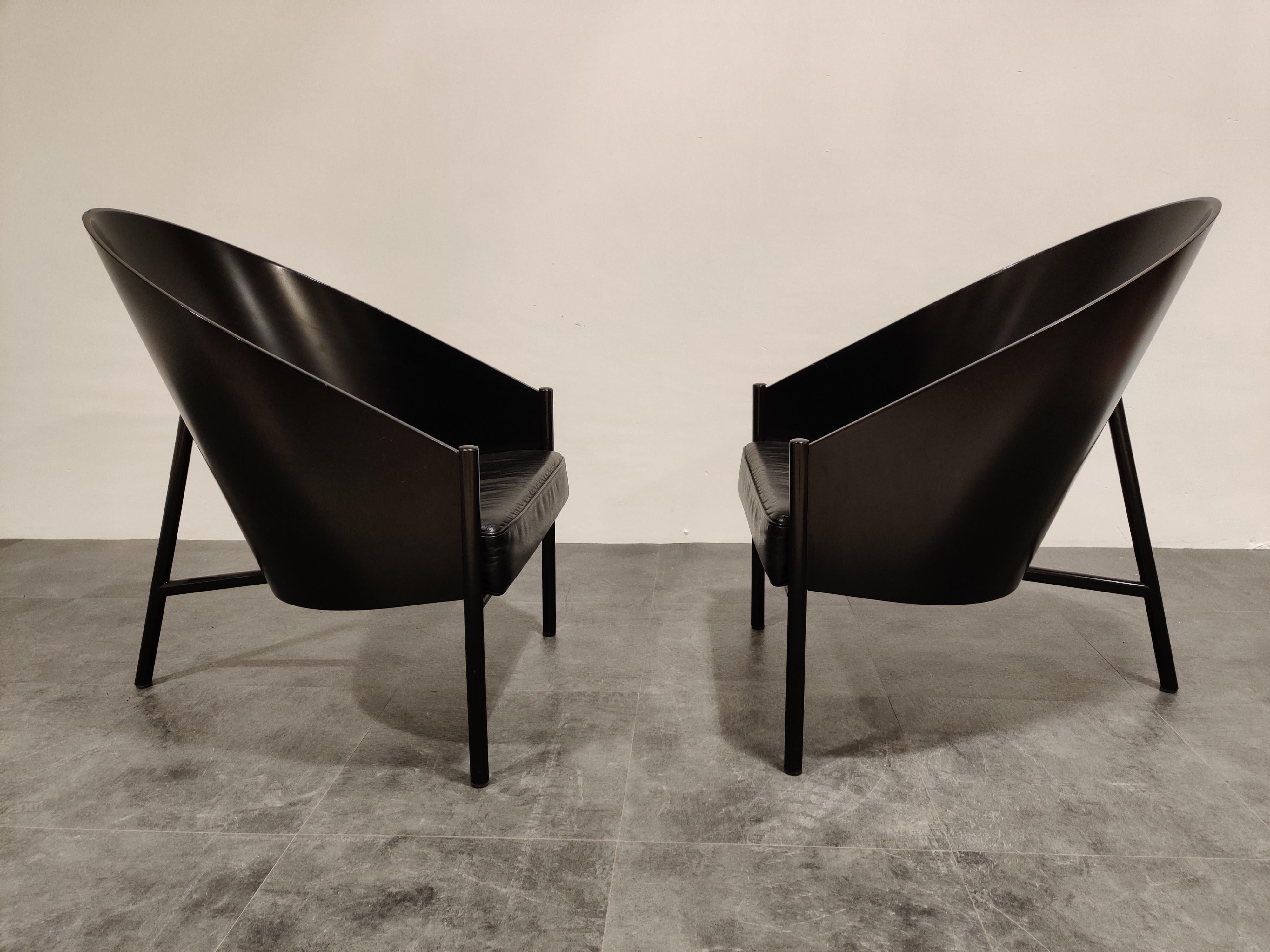 French Pair of Vintage Pratfall Chairs by Philippe Starck for Driade, 1982