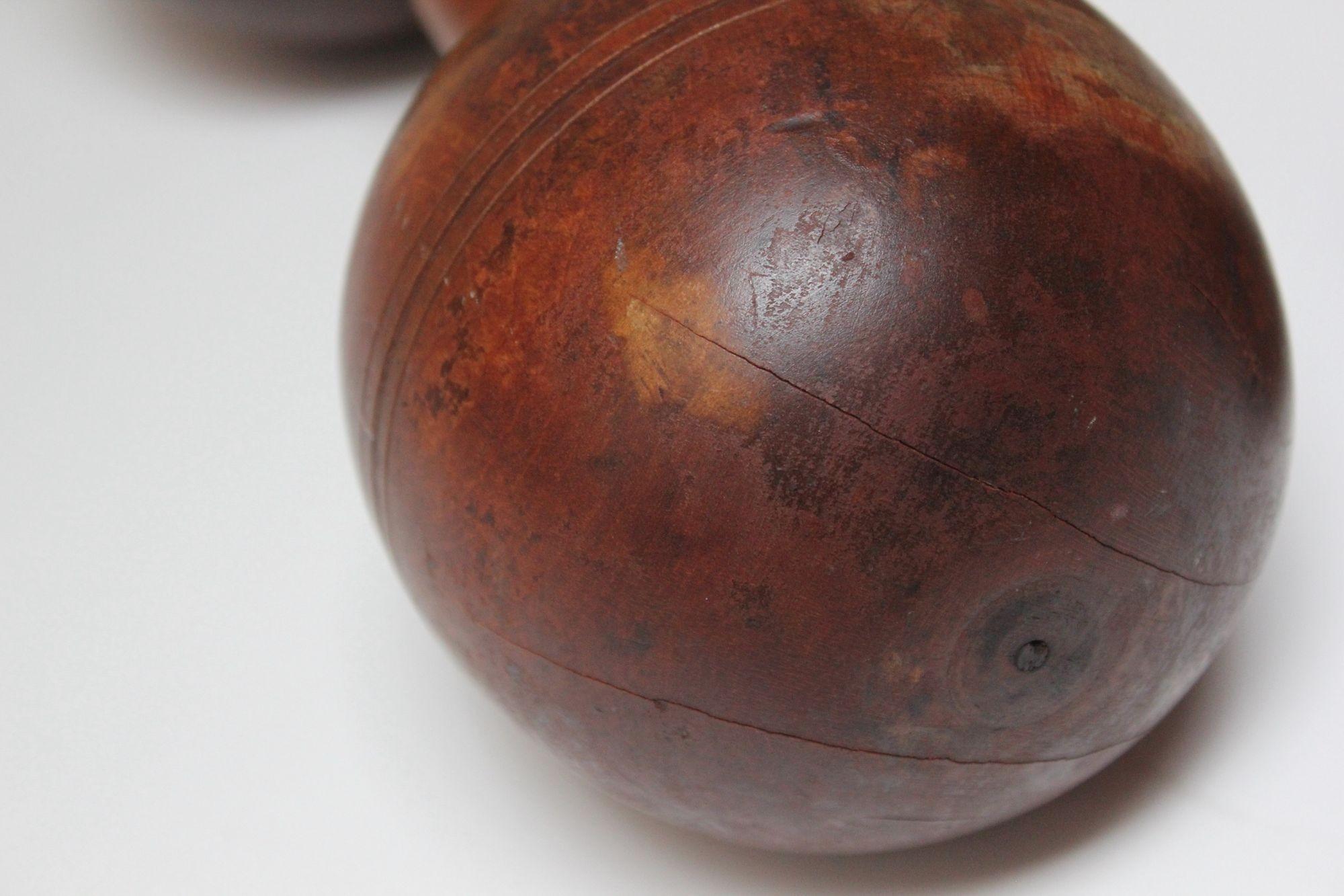 Pair of Vintage Primitive Oversized Hand Weights/Dumbbells For Sale 7