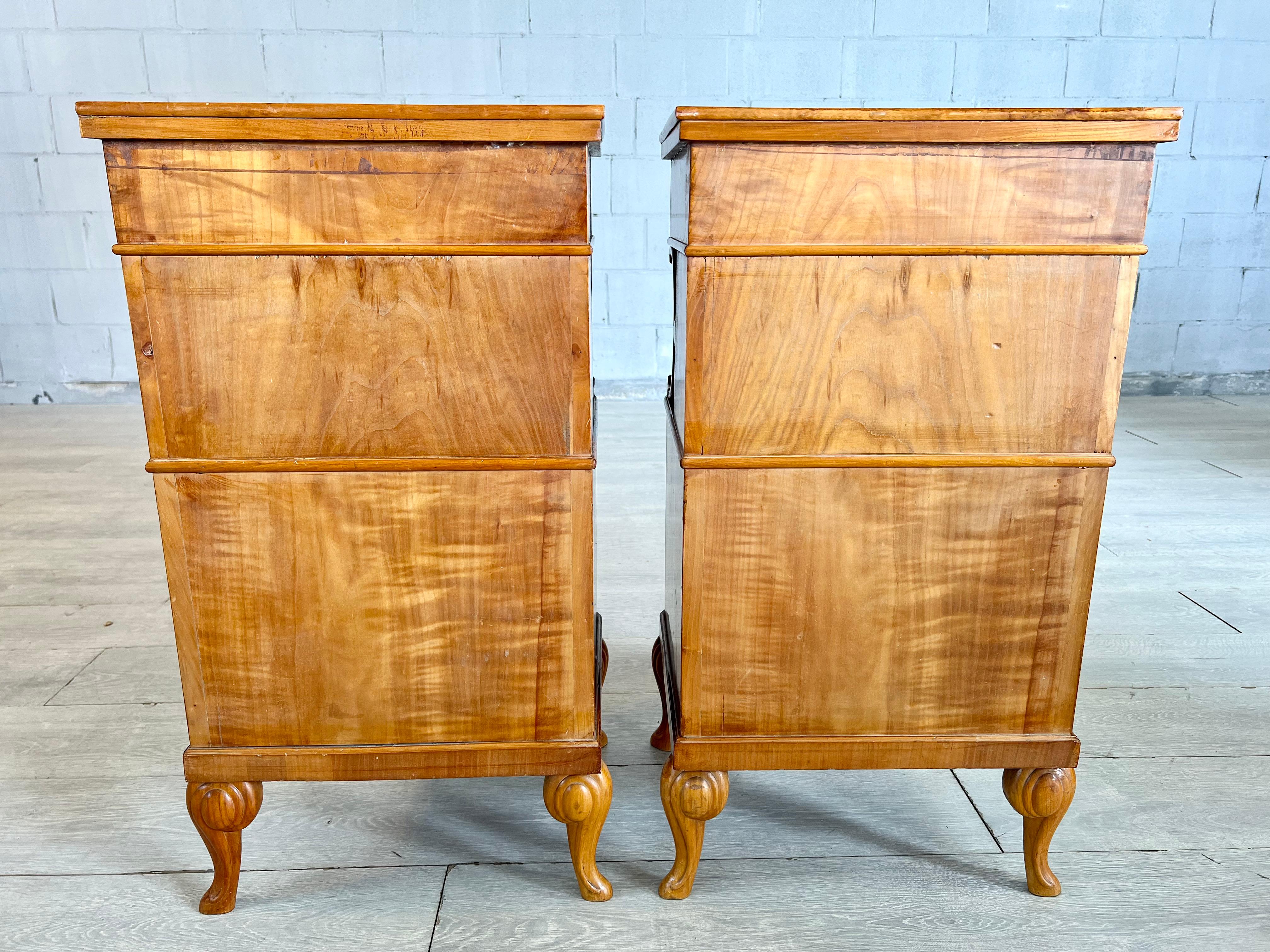 Pair of Vintage Queen Anne Style Bedside Cabinets or Nighstands For Sale 6