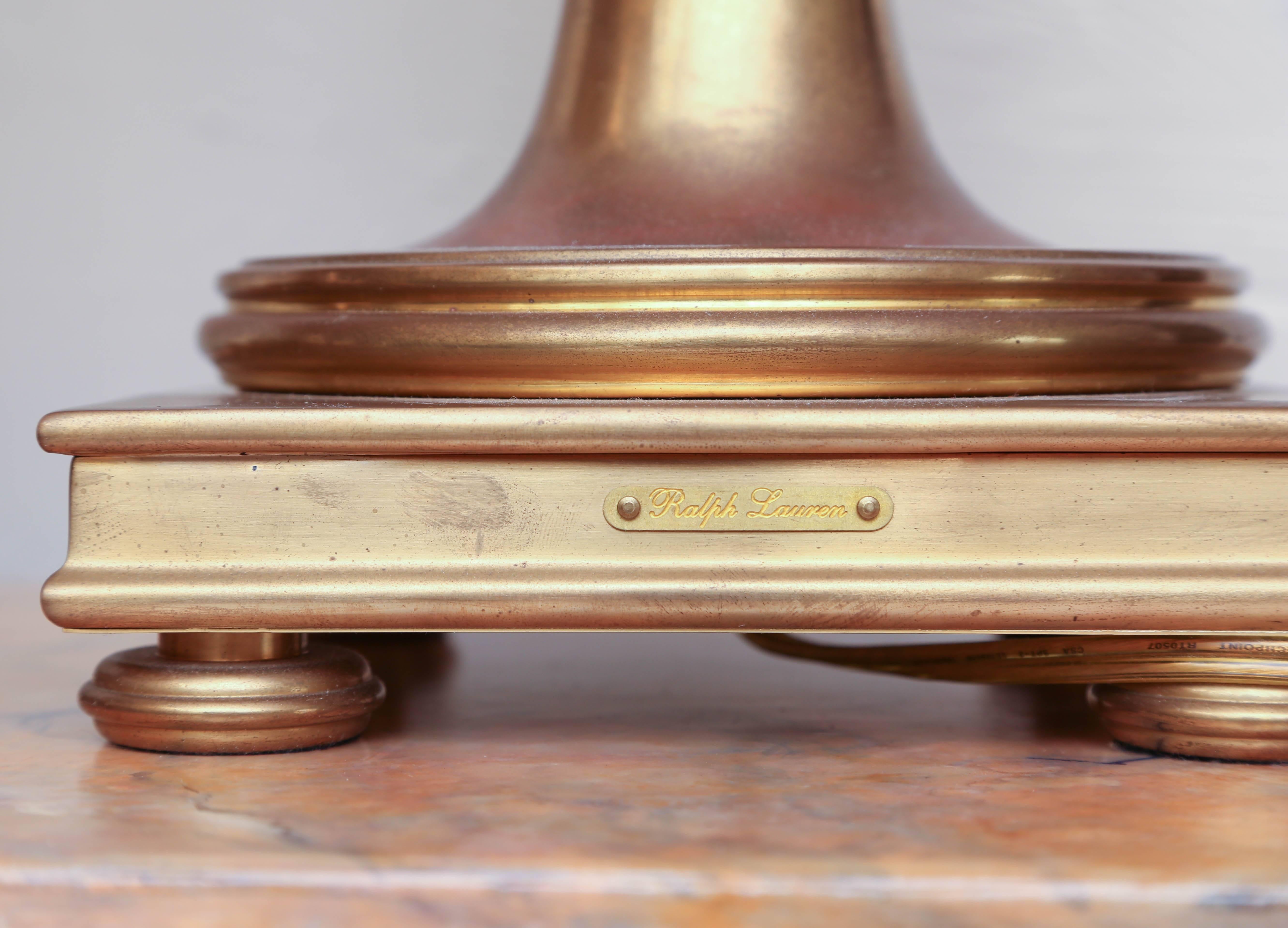 Pair of Vintage Ralph Lauren Brass Urn Style Lamps In Good Condition In West Palm Beach, FL