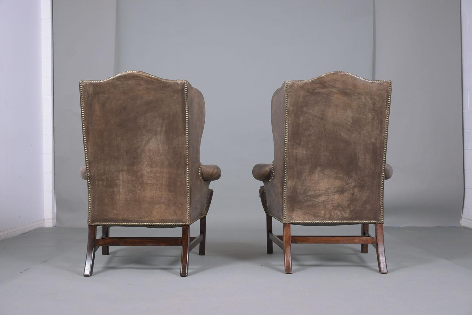Pair of Vintage Ralph Lauren Wingback Chairs In Fair Condition In Los Angeles, CA