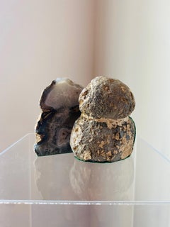 Pair of Vintage Rare Freeform Geode Bookends
