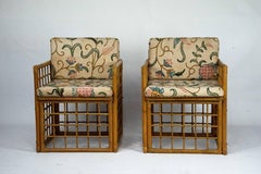 Coppia di poltrone vintage in rattan e bambù di Vivai del Sud. Italia anni '60