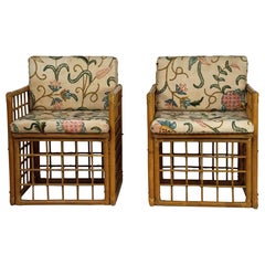 Coppia di poltrone vintage in rattan e bambù di Vivai del Sud. Italia anni '60