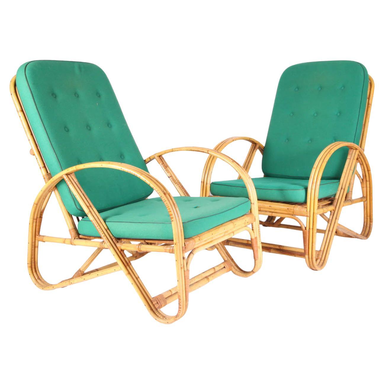 Pair of Vintage Rattan Armchairs