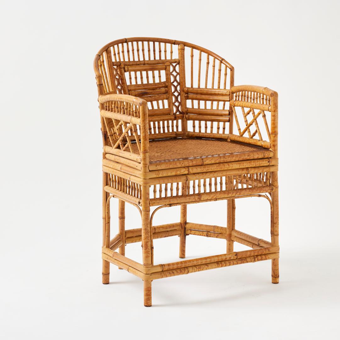 Bohemian Pair of Vintage Rattan Brighton Pavilion Chairs