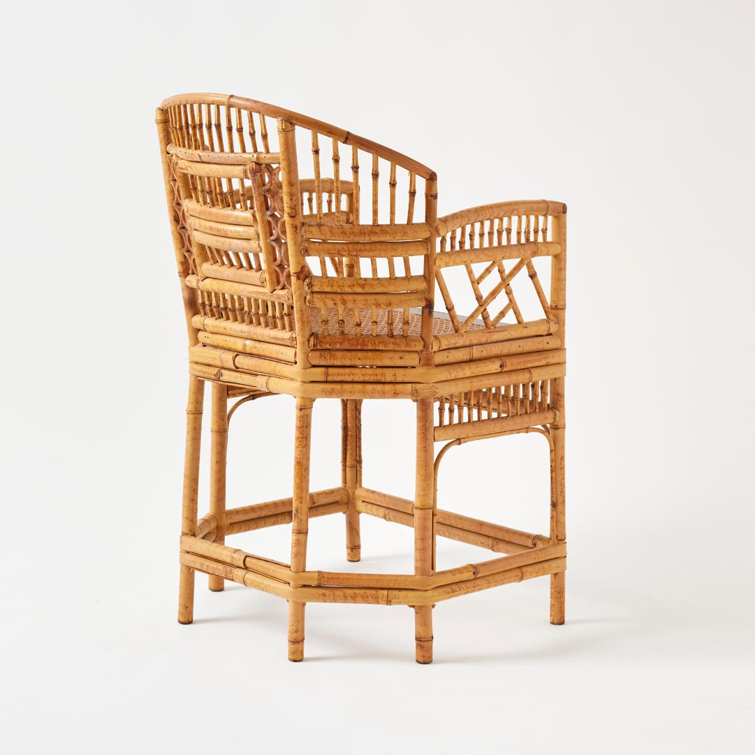 American Pair of Vintage Rattan Brighton Pavilion Chairs
