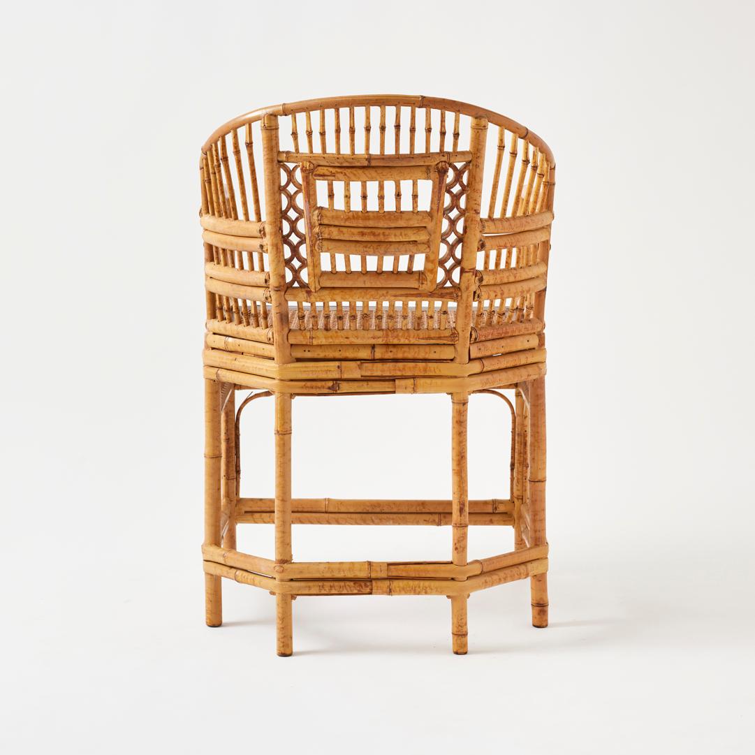 Pair of Vintage Rattan Brighton Pavilion Chairs In Good Condition In New York, NY