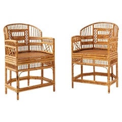 Pair of Vintage Rattan Brighton Pavilion Chairs