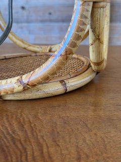 Pair of Vintage Rattan Loop Table Lamps from Hong Kong, Antique Design