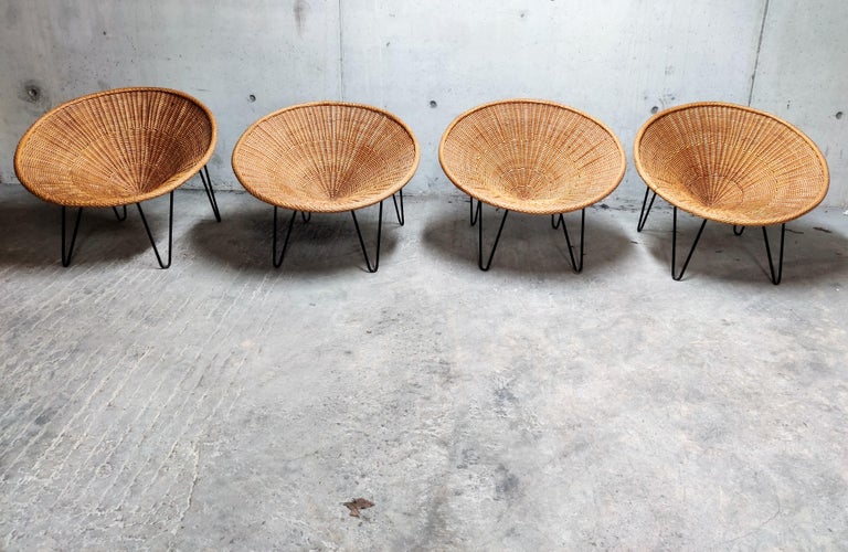 Vintage Rattan Tub Chairs, 1960s at 1stDibs