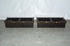 Pair of Vintage Rectangular Tole Planters