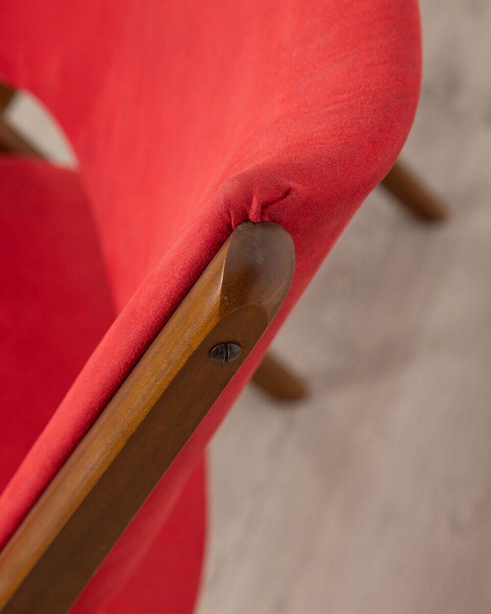 Paire de fauteuils rouges des années 60 Dal Vera Design en vente 1