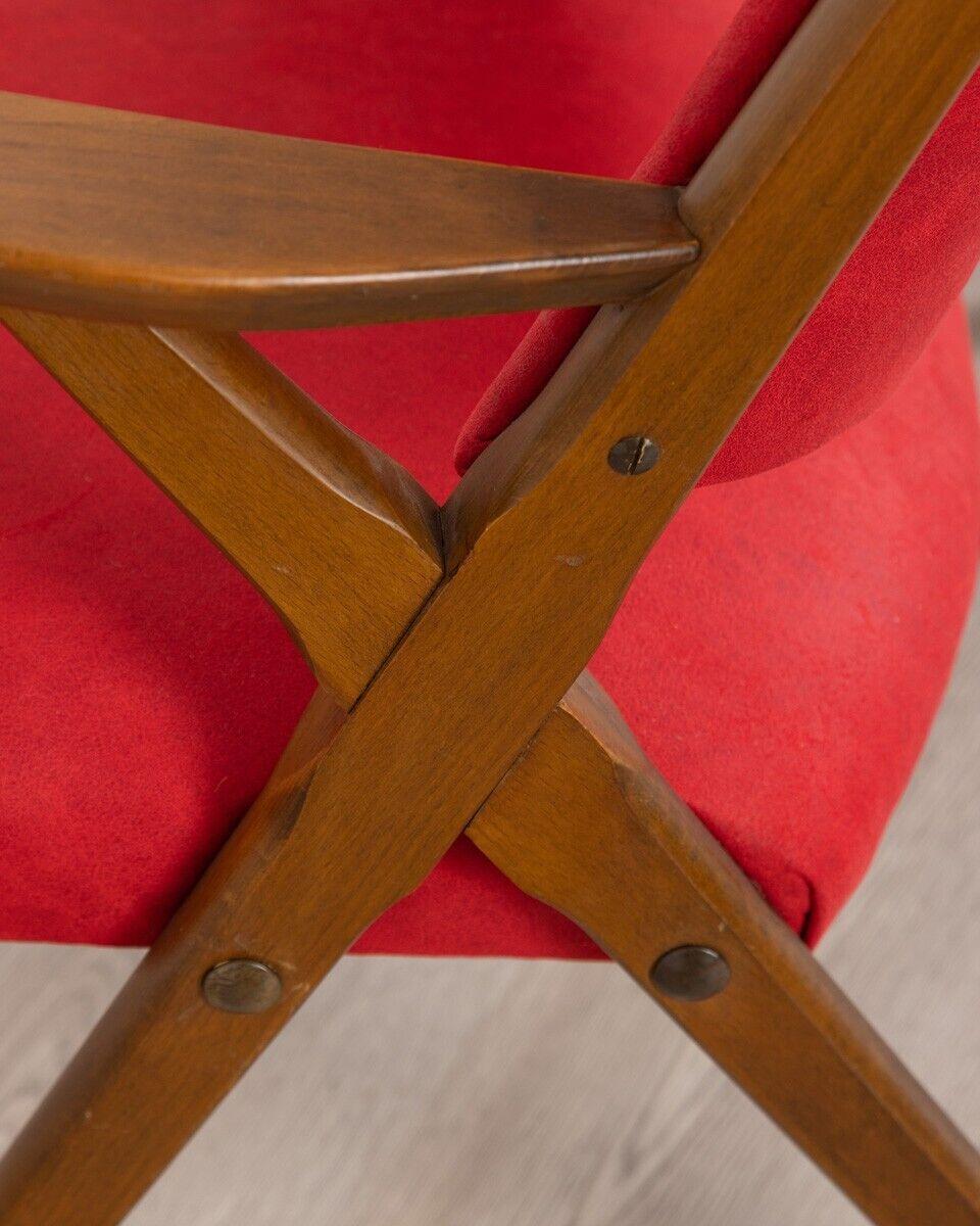 Metà XX secolo Coppia di poltrone vintage rosse anni '60 Dal Vera Design