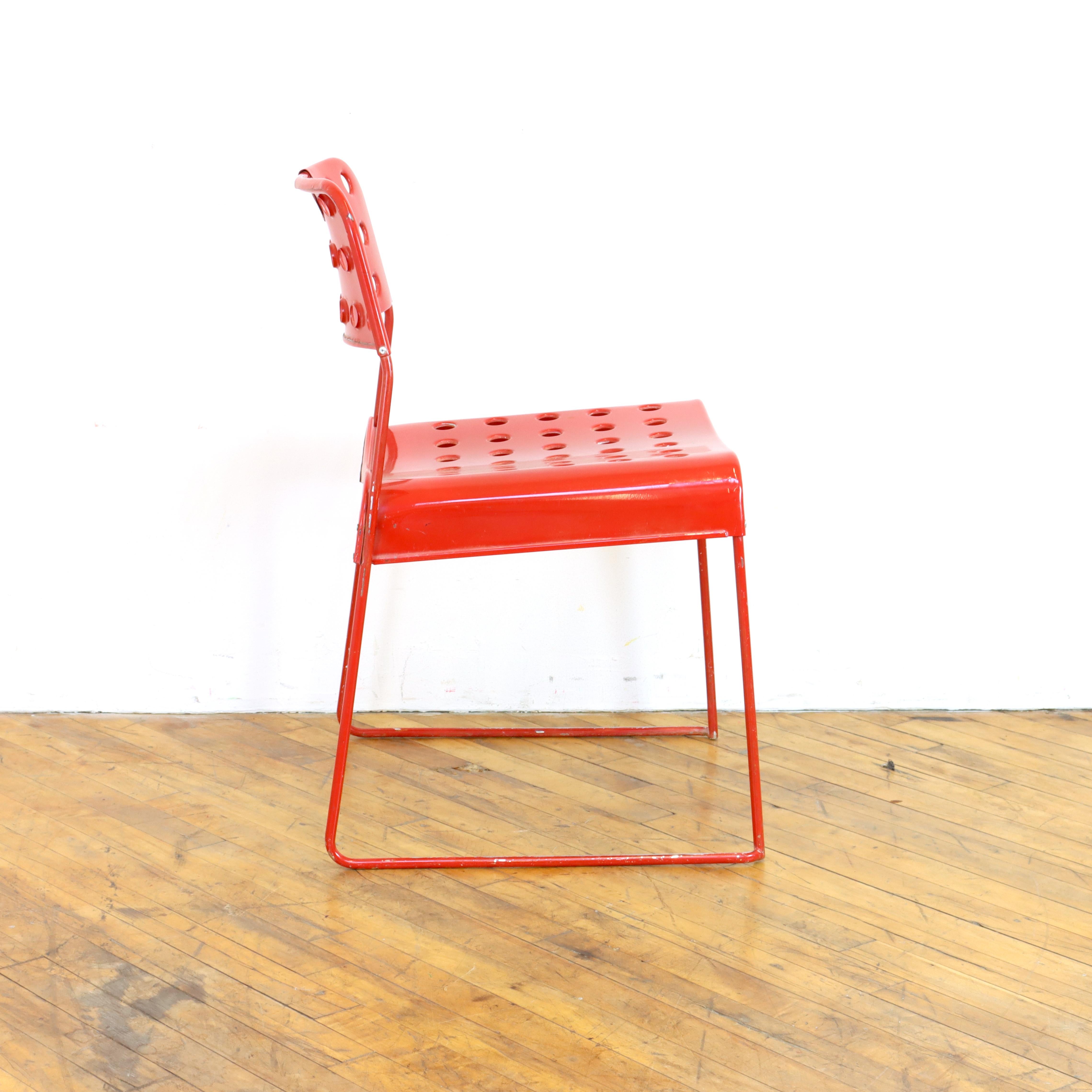 Italian Pair of Vintage Red Omkstak Chairs  For Sale
