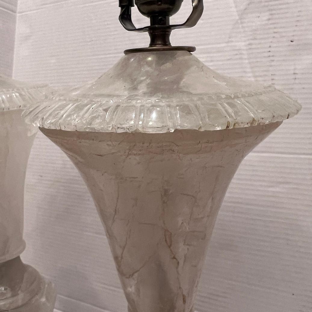 Paar Vintage-Bergkristall-Lampen (Mitte des 20. Jahrhunderts) im Angebot