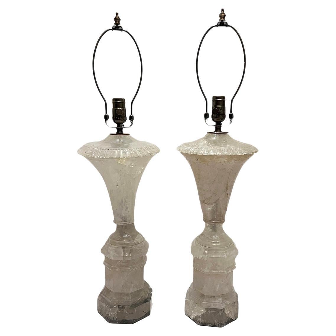 Paar Vintage-Bergkristall-Lampen im Angebot