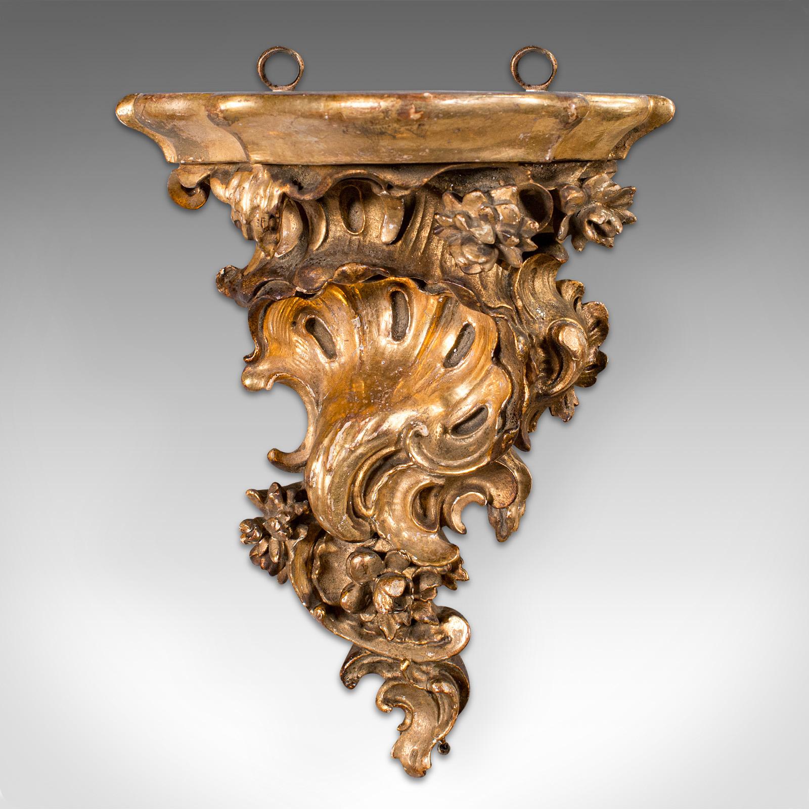 Par De Soportes De Adornos Vintage De Renacimiento Rococo, Francés, Madera Dorada, Candelabro en Bueno estado para la venta en Hele, Devon, GB