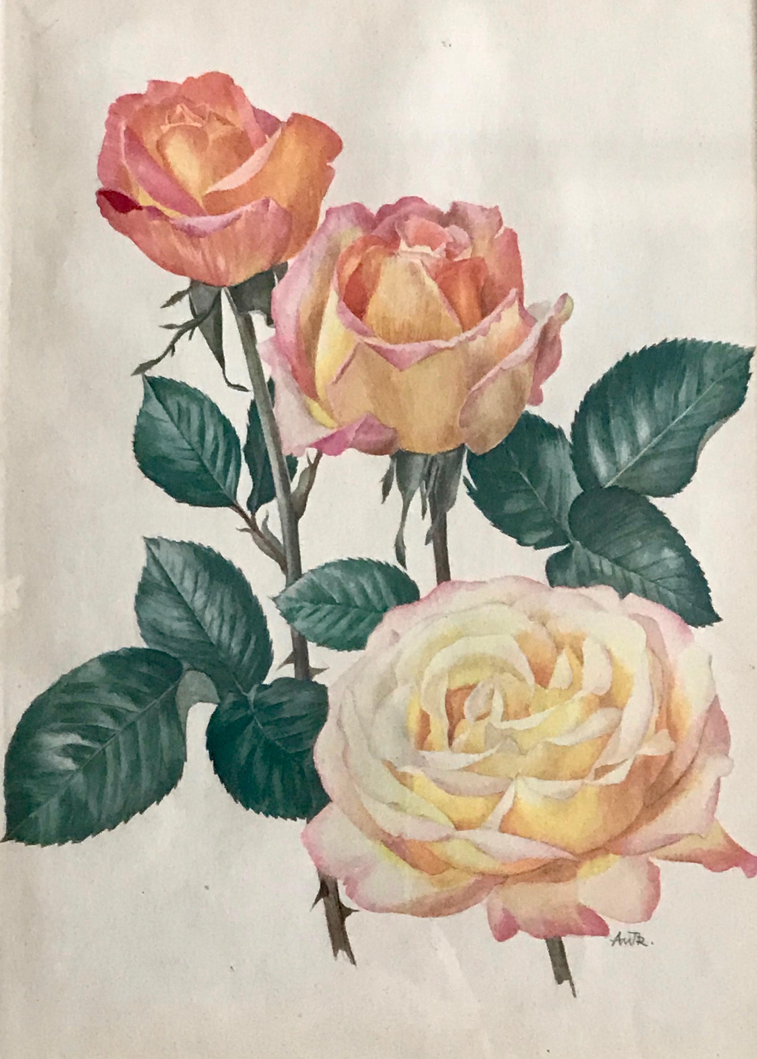 vintage rose prints