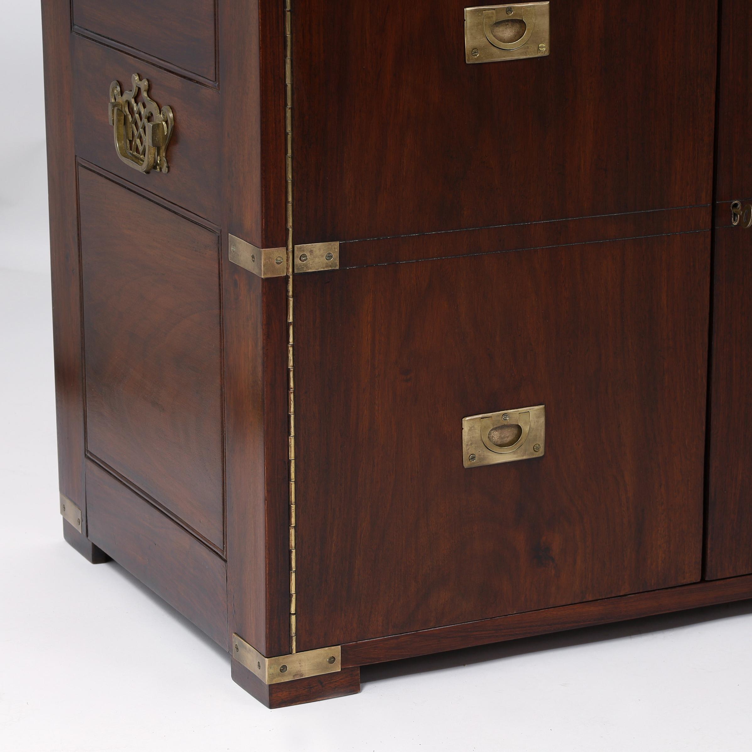 Pair of Vintage Rosewood Campaign Chests or Cabinets by M. Hayat and Bros. 4