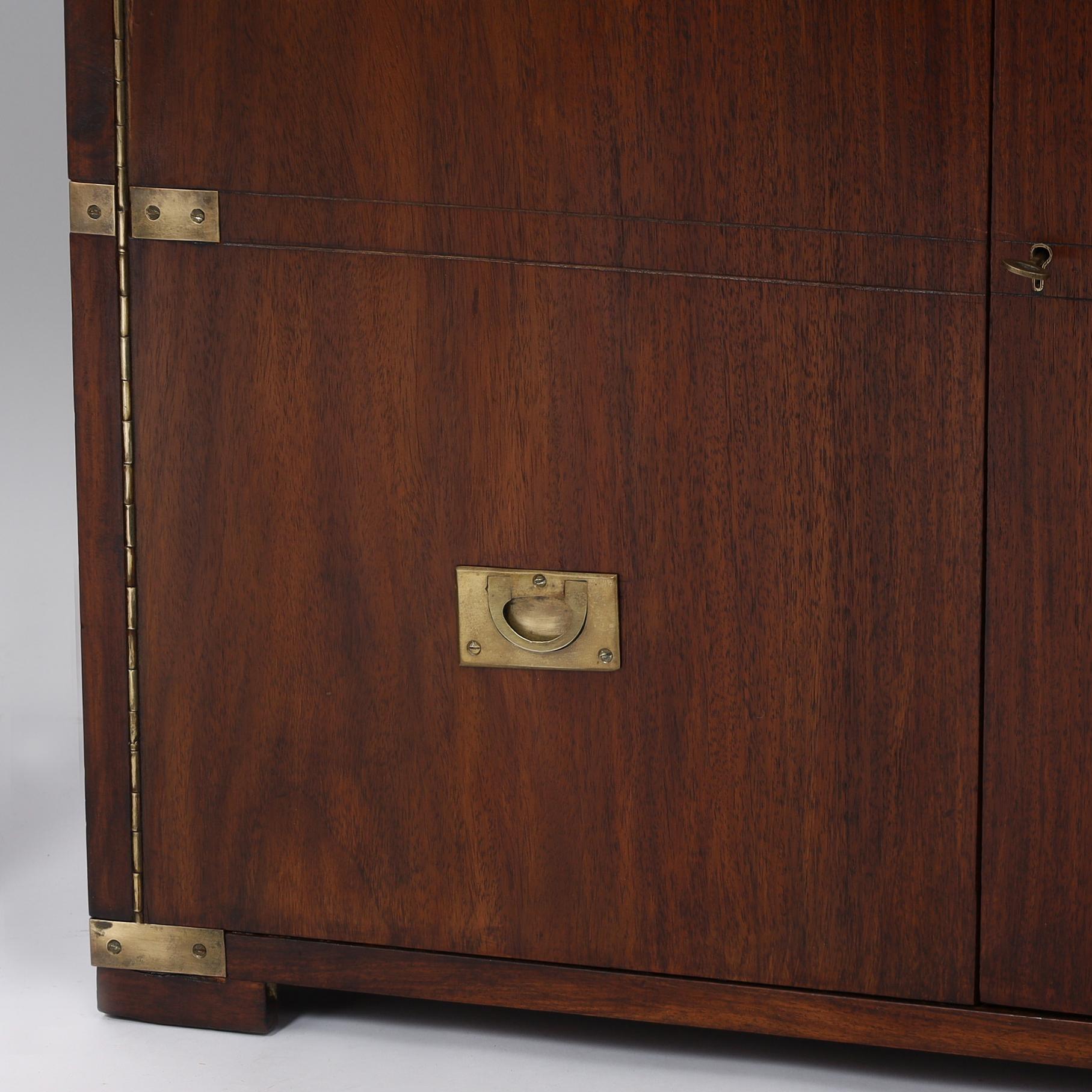 Pair of Vintage Rosewood Campaign Chests or Cabinets by M. Hayat and Bros. 5