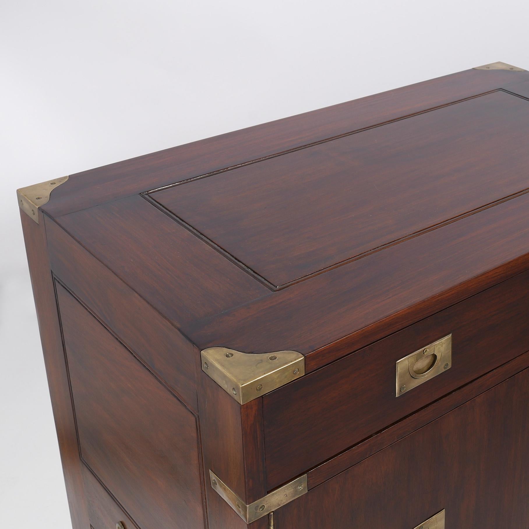 Pair of Vintage Rosewood Campaign Chests or Cabinets by M. Hayat and Bros. 3
