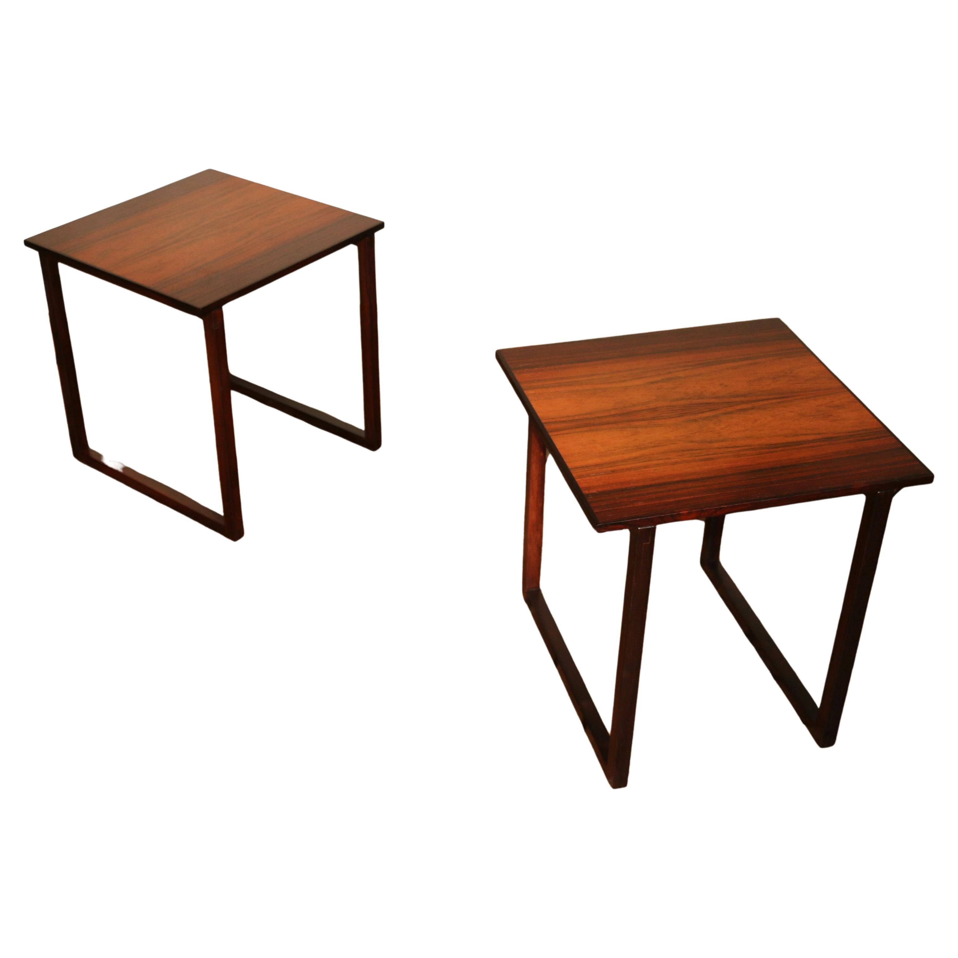 Pair of Vintage Rosewood Side Tables by Kai Kristiansen, Denmark, 1960s