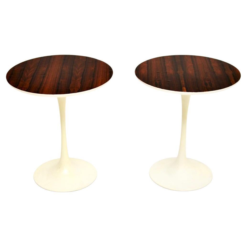 Pair of Vintage Rosewood Tulip Side Tables by Arkana For Sale