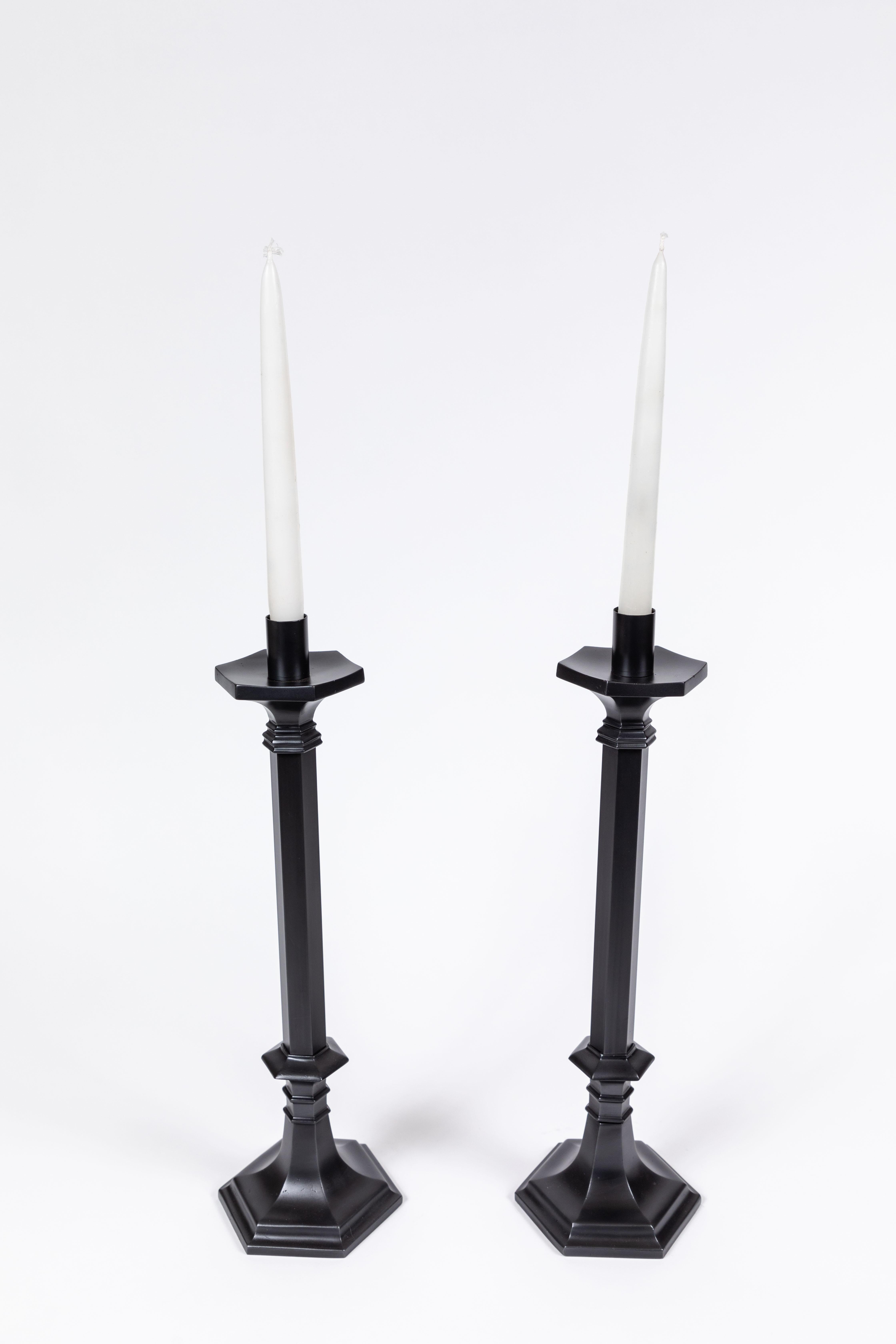 Pair of Vintage 'Rostand' Stick Brass Candlesticks 1