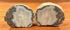 Pair of Vintage Round Geode Bookends