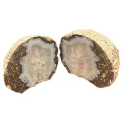 Pair of Antique Round Geode Bookends