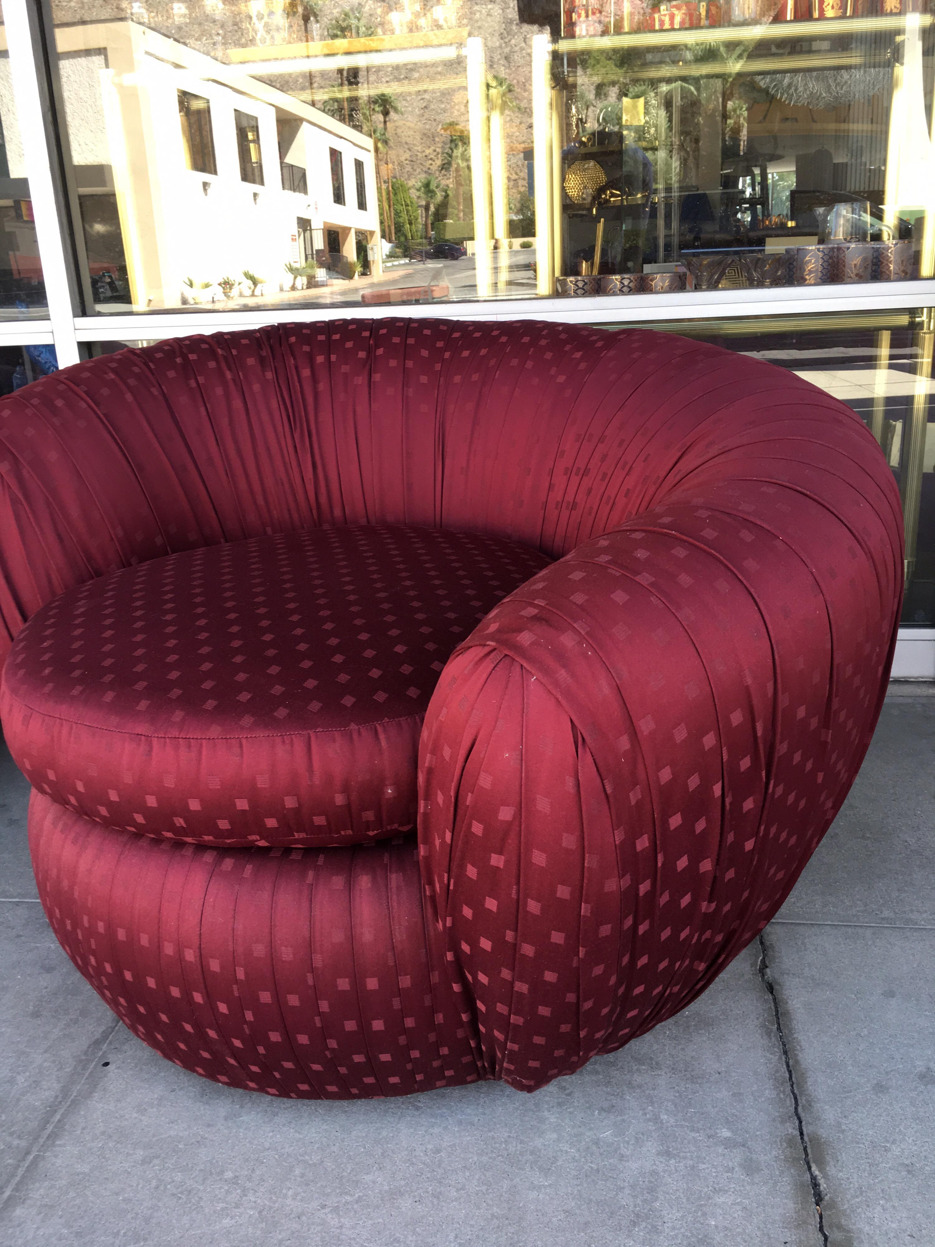 burgundy swivel chair