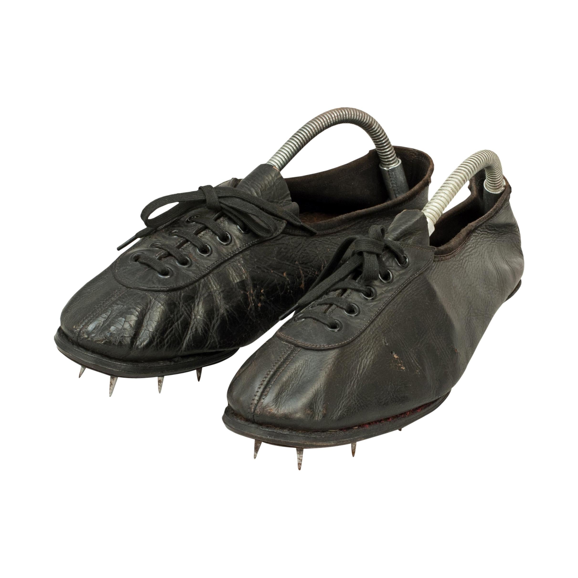 Pair of Vintage Running Spikes, Athletes Sprinting Shoes