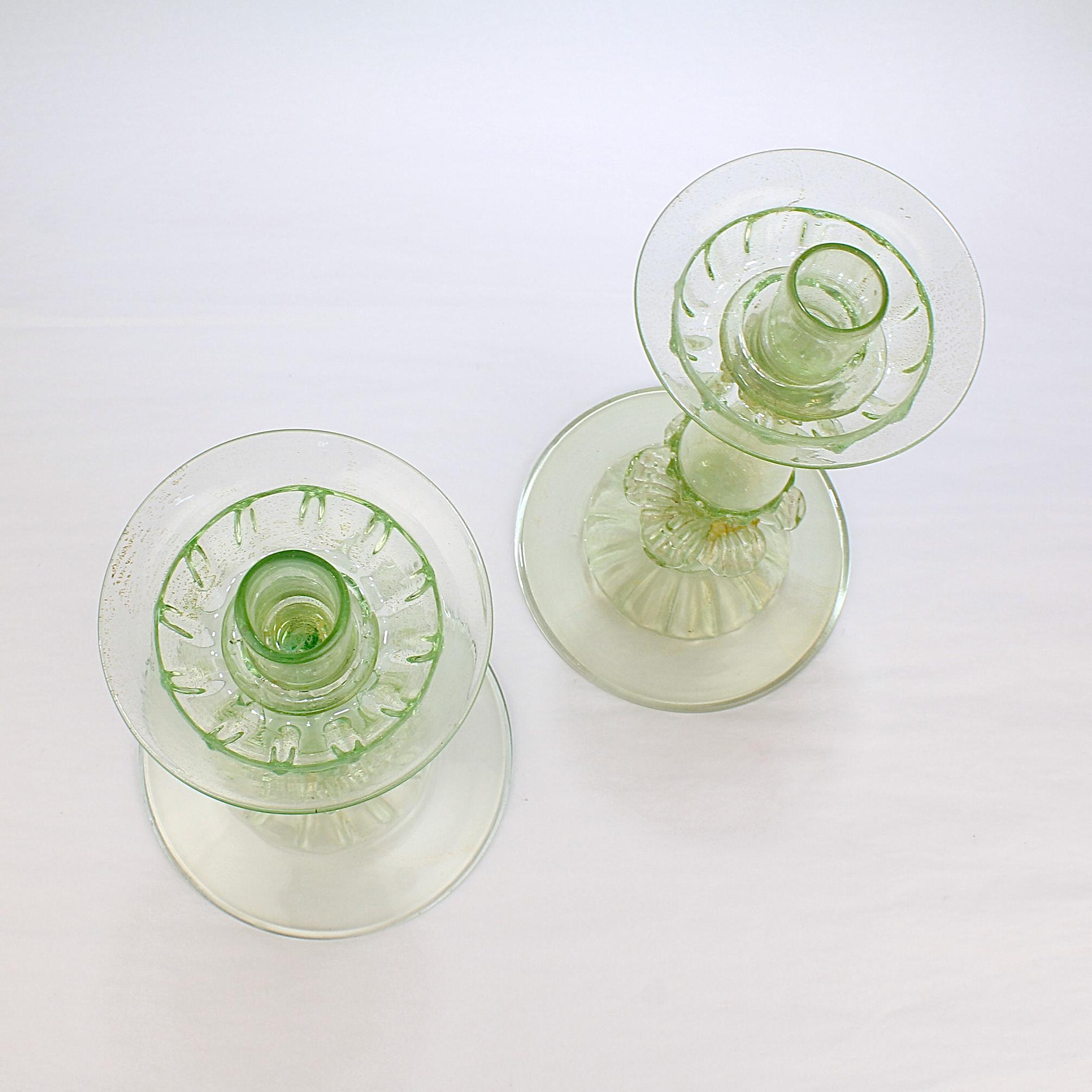 vintage murano glass candle holders