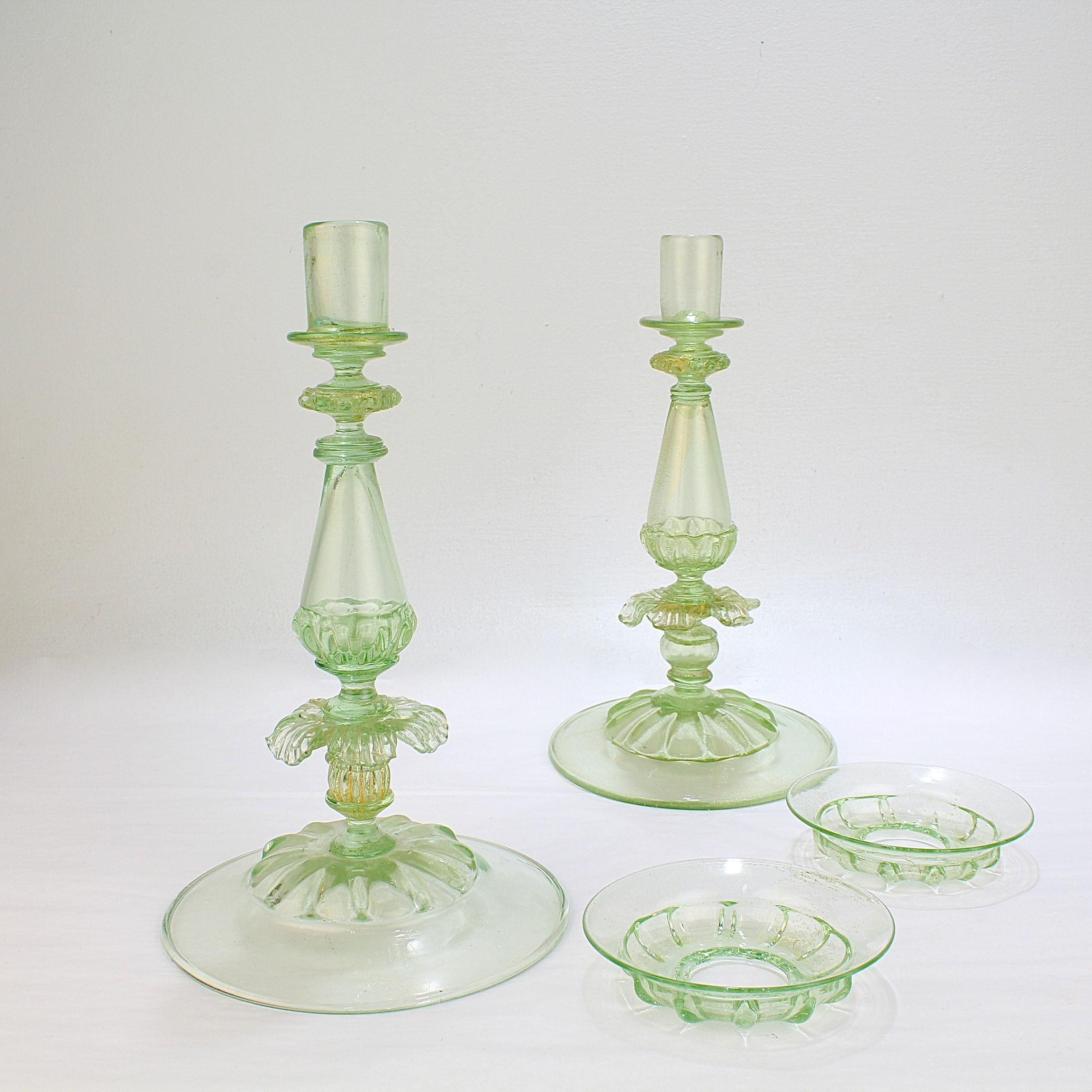 venetian glass candlesticks