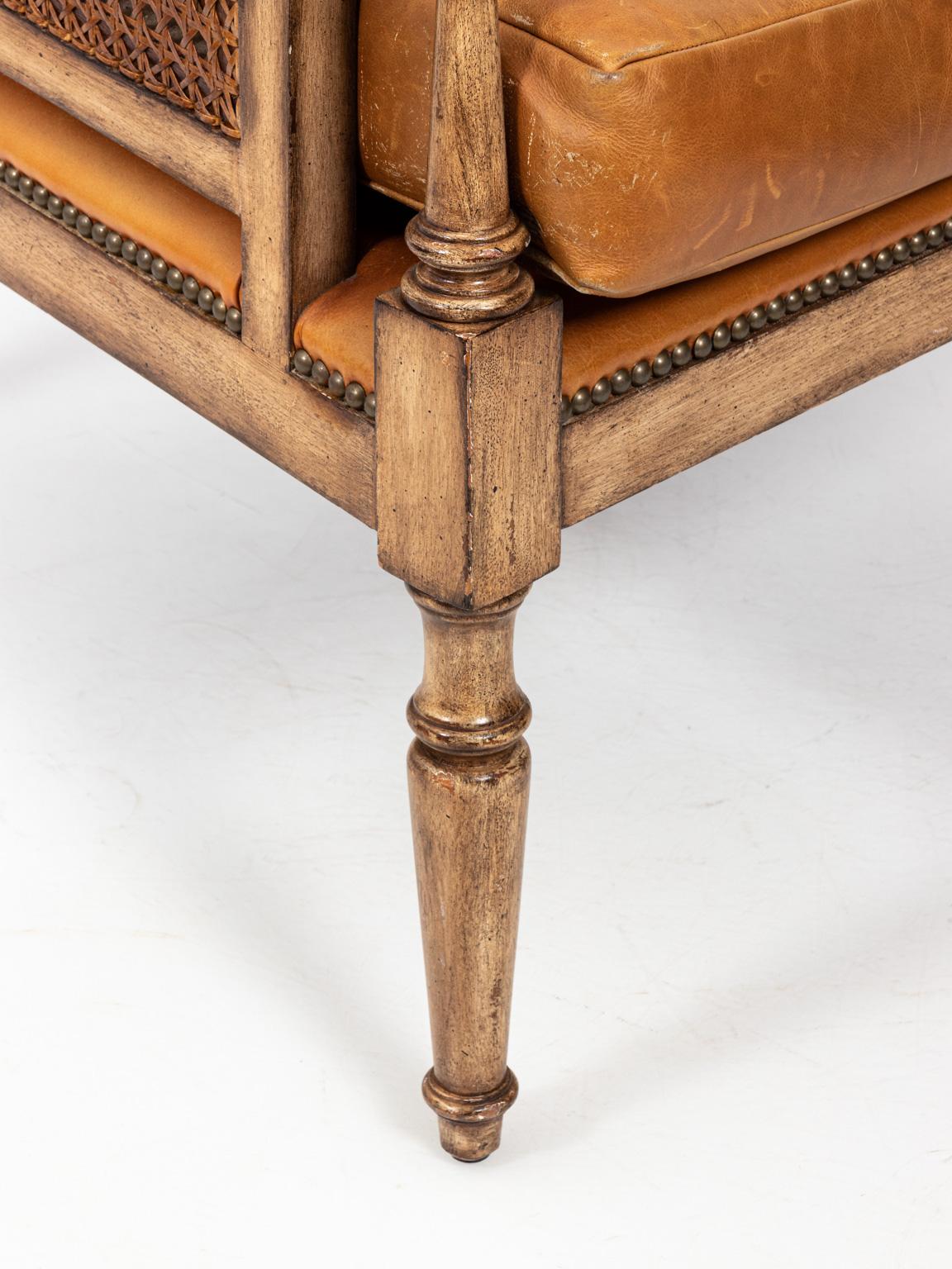 Pair of Vintage Sarreid Ltd. Cane Back Chairs 3