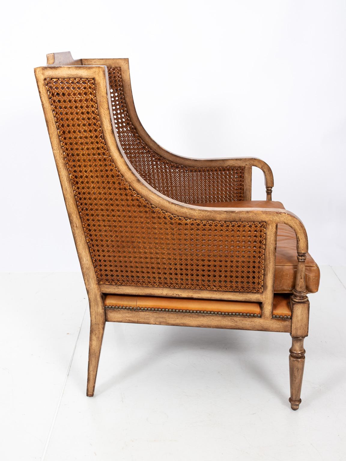 Pair of Vintage Sarreid Ltd. Cane Back Chairs 4