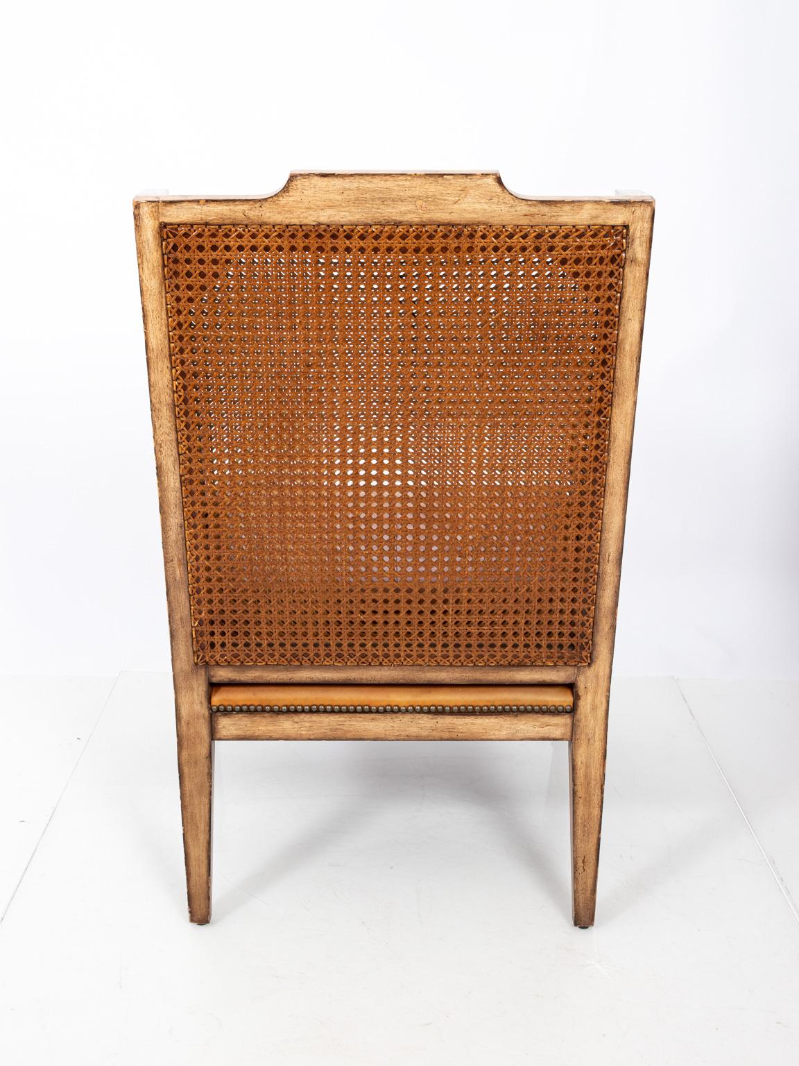 Pair of Vintage Sarreid Ltd. Cane Back Chairs 5